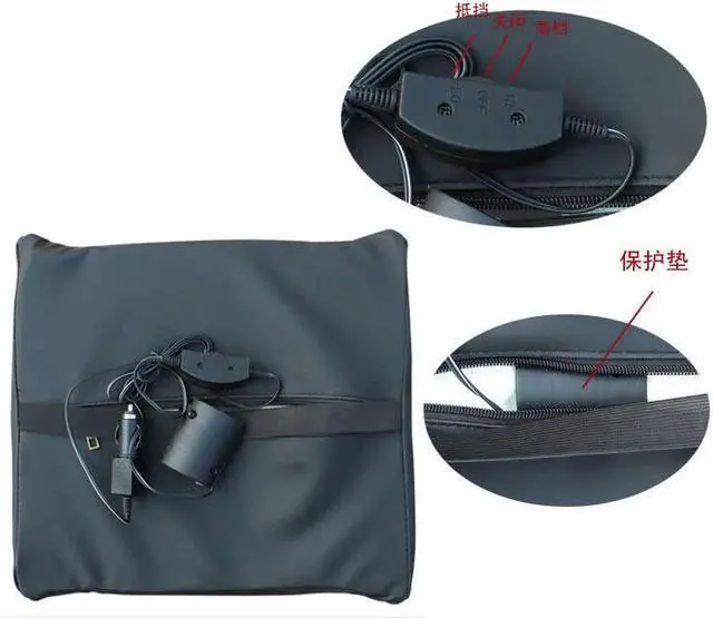 Alt view image 2 of 6 - Car Electric Massage Cushion Lumbar Car Seat Back Cushion Waist Support Backrest
