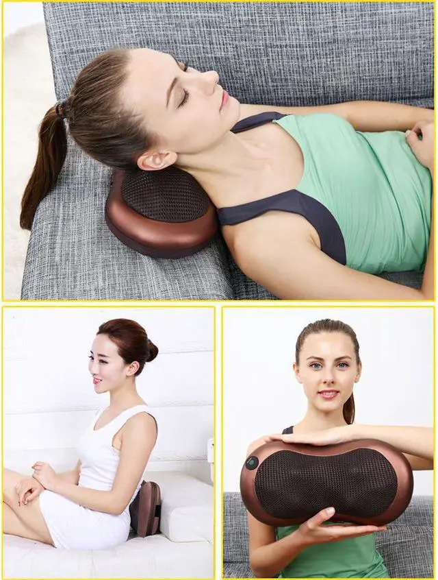 Alt view image 3 of 7 - Electronic Massage Pillow Massager Cushion Car Lumbar Neck Back Shoulder Relax