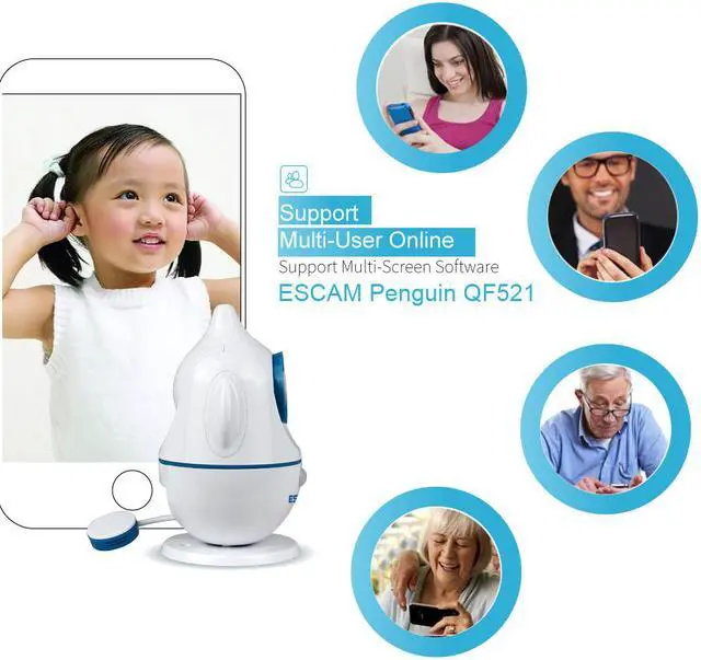 Alt view image 6 of 7 - ESCAM QF521 IP Network Camera 720P 3.6mm Lens P2P Wifi Baby Monitor Two-way Audio Indoor Camera