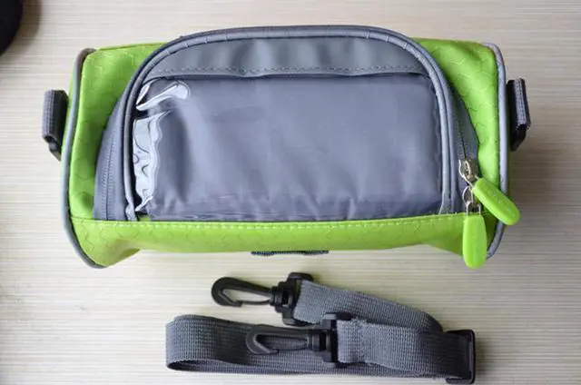 Alt view image 5 of 7 - Bicycle Bike Bag Front Handlebar Holder Pannier Pouch Smart Phone Bag Holder Green