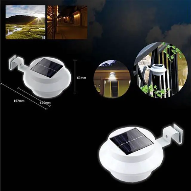 Alt view image 4 of 7 - 3 LED Solar Power Sensor Wall Light Outdoor Garden Landscape Fence Spot Lamp