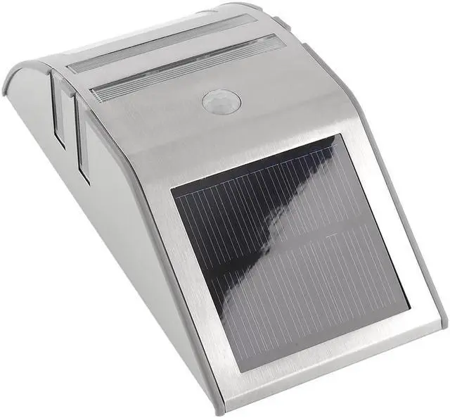 Main image of 2LED Solar Power Stainless Steel PIR Human Motion Sensor Light Wall Outdoor Lamp