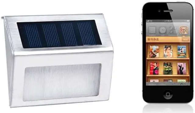 Alt view image 2 of 7 - 2 LED Outdoor Stainless Steel Solar Energy Light Garden Wall Stair Fences Pathway Lamp Spotlights