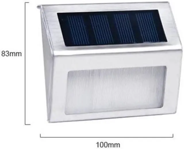 Alt view image 3 of 7 - 2 LED Outdoor Stainless Steel Solar Energy Light Garden Wall Stair Fences Pathway Lamp Spotlights