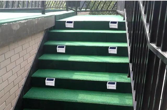 Alt view image 4 of 7 - 2 LED Outdoor Stainless Steel Solar Energy Light Garden Wall Stair Fences Pathway Lamp Spotlights