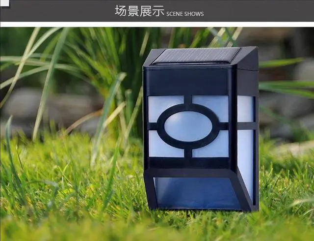 Alt view image 7 of 7 - 2 LED Outdoor Solar Power Wall Light Garden Path Yard Landscape Emergency Lamp