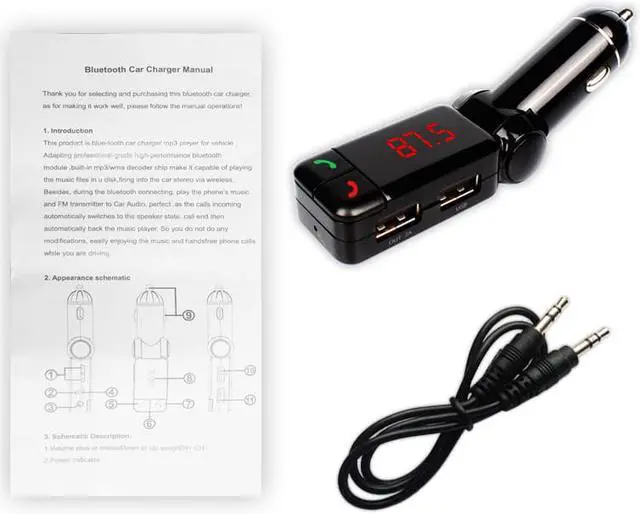 Alt view image 7 of 7 - FM Transmitter Car Wireless Bluetooth Music/Handsfree Calls for iPhone/Android