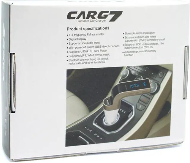 Alt view image 6 of 7 - CAR G7 Bluetooth FM Transmitter With TF/USB Flash Drives Music Player Silver