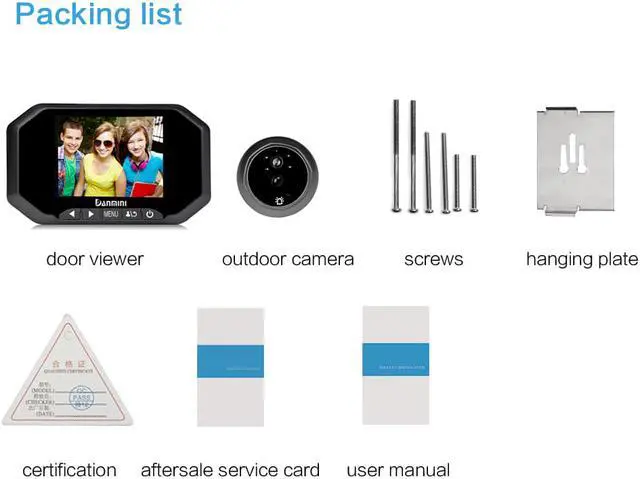 Alt view image 7 of 7 - Danmini YB-35AHD-M 3.5 inch Screen 2.0MP Security Camera Peephole Viewer Black Color