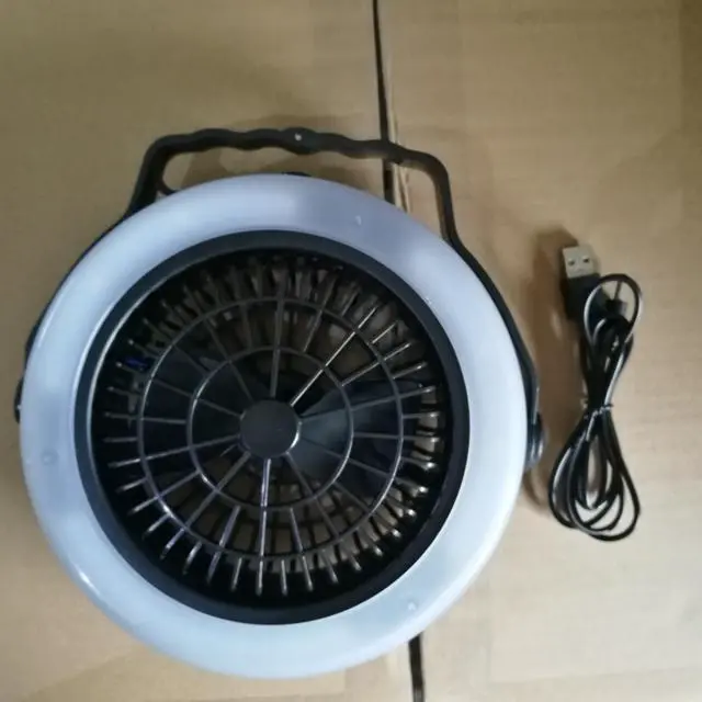 Alt view image 5 of 7 - Outdoor Multifunction Portable USB Camping LED Fan Light Tent Lamp W/Hook