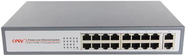 Main image of ONV-POE31016PA 16*10/100M PoE ports + 2* 10/100/1000M uplink ports IEEE802.3af/at PoE switch