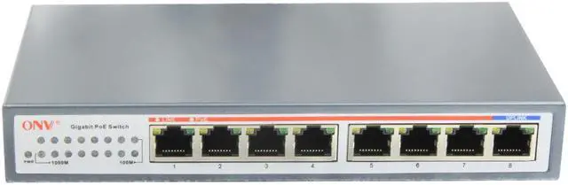 Main image of ONV-POE33007PN 8-Port Gigabit PoE 7x 10/100/1000M RJ45 PoE Ports Network Switch