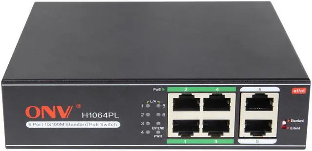 Main image of ONV-H1064PL 6-Port 10/100M IEEE802.3af/at Standard PoE Switch