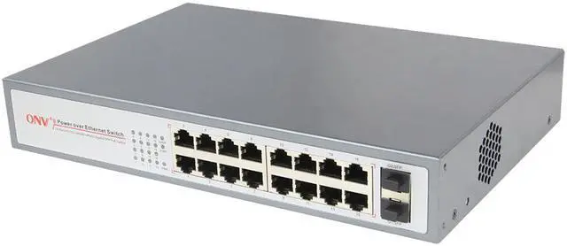 Alt view image 2 of 5 - ONV-POE33016PFB 16*10/100/1000M PoE ports + 2*gigabit SFP ports IEEE802.3af/at POE Switch