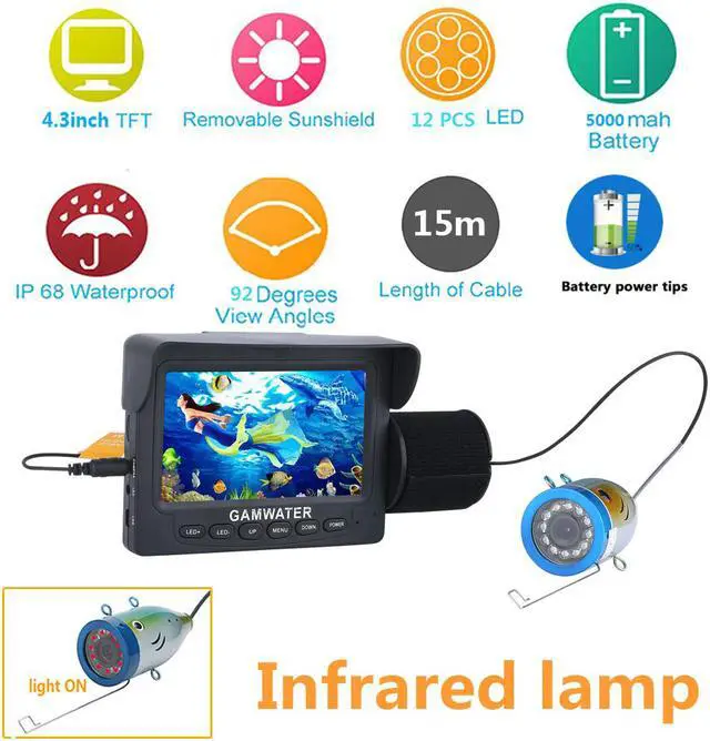 Main image of VisiPower 4.3" Inch Cable Length15m/49ft 1000tvl Underwater Fishing Video Camera 4.3" Inch 1000tvl Underwater Fishing Video Camera