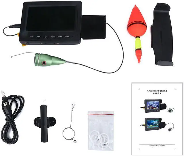 Alt view image 7 of 7 - VisiPower 1000TVL Fish Finder Underwater Fishing Camera 4.3" LCD Monitor 6PCS 1W IR LED Night Vision Camera For Fishing Cable Length 15m/49ft