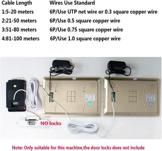 Alt view image 7 of 7 - 2 Monitors 10 inch Video Door Phone Intercom Doorbell Touch Button Remote Unlock