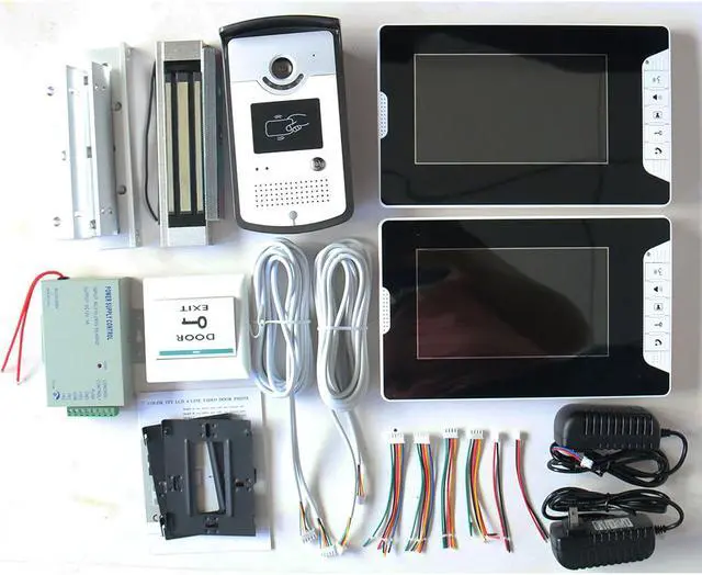 Alt view image 4 of 7 - 7 Inch Color Video Door Phone Intercom System With 2 Monitor 1 RFID HD Doorbell 1000TVL Camera +Electric Magnetic Door Lock 180KG
