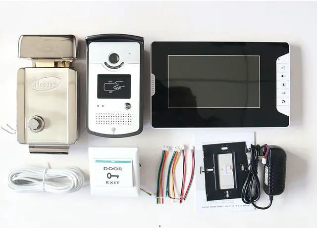 Alt view image 2 of 7 - 7inch Color Video Door Phone Intercom System With 1 Monitor 1 RFID HD Doorbell 1000TVL Camera + Electronic Door Lock