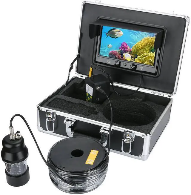 Alt view image 2 of 7 - Waterproof 20m Professional Underwater Fishing Video Camera Fish Finder 9 Inch DVR Recorder Color Screen  22 LEDs 360 Degree Rotating