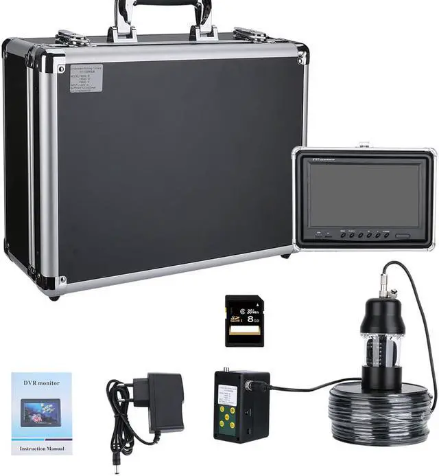 Alt view image 3 of 7 - 50m Professional Underwater Fishing Video Camera Fish Finder 9 Inch DVR Recorder Color Screen Waterproof 22 LEDs