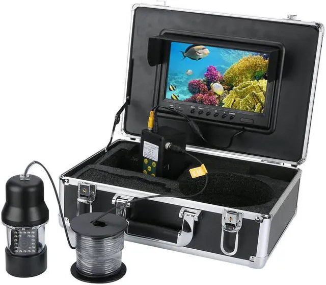 Alt view image 4 of 7 - 30m Professional Underwater Fishing Video Camera Fish Finder 9 Inch DVR Recorder Color Screen Waterproof 22 LEDs 360 Degree Rotating Camera