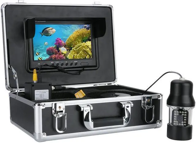 Alt view image 7 of 7 - 30m Professional Underwater Fishing Video Camera Fish Finder 9 Inch DVR Recorder Color Screen Waterproof 22 LEDs 360 Degree Rotating Camera