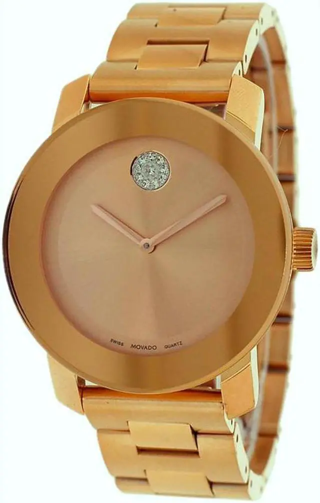 Alt view image 5 of 20 - Movado Bold Ladies Crystal Rose Gold Tone Bracelet Swiss Quartz Watch 3600086