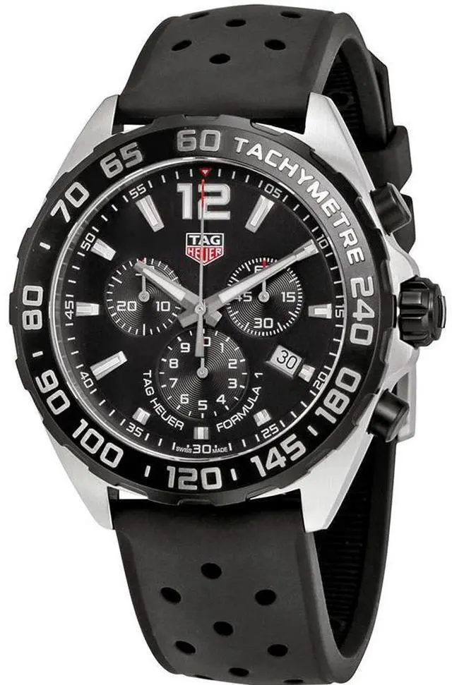 Main image of TAG HEUER MEN'S FORMULA-1 43MM BLACK RUBBER BAND QUARTZ WATCH CAZ1010.FT8024