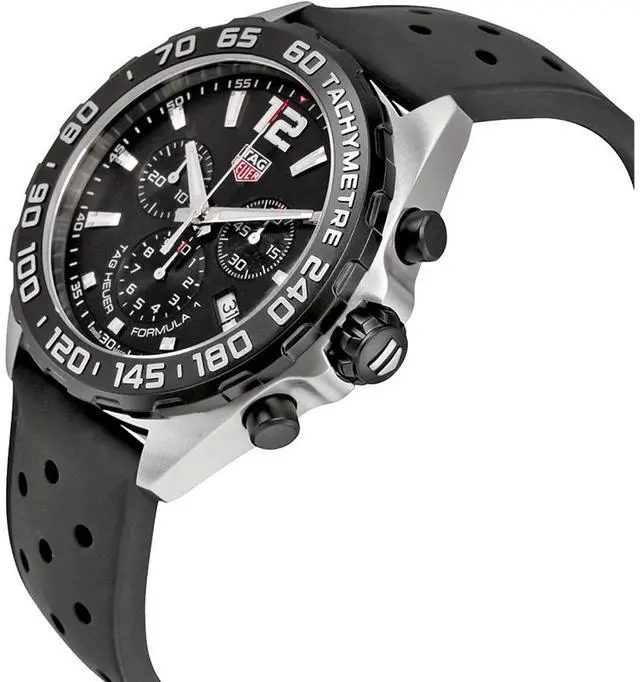 Alt view image 2 of 11 - TAG HEUER MEN'S FORMULA-1 43MM BLACK RUBBER BAND QUARTZ WATCH CAZ1010.FT8024