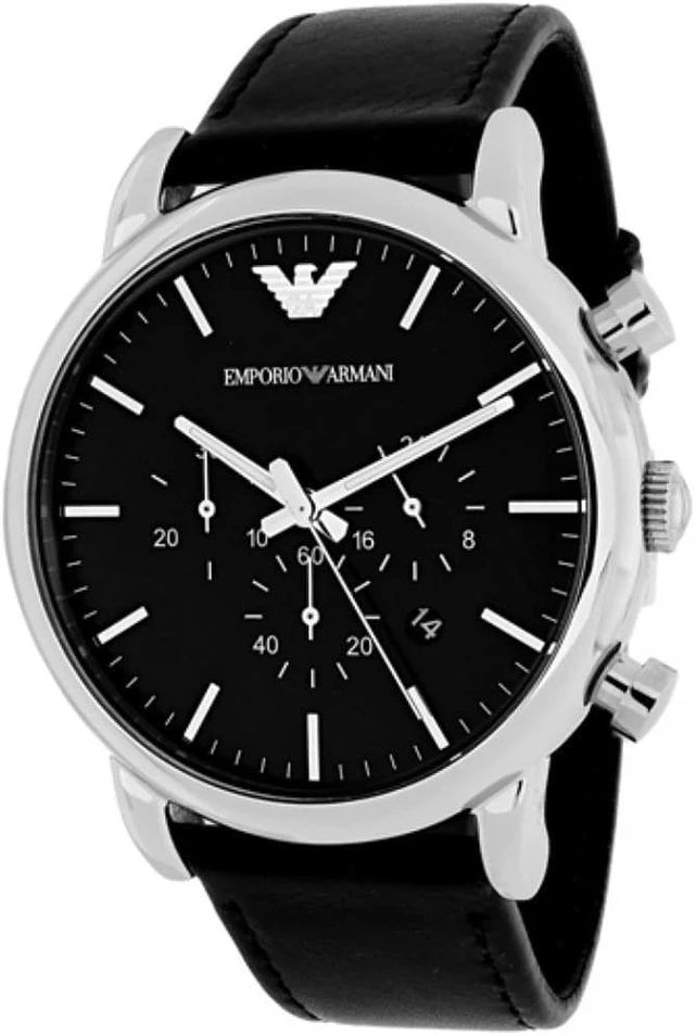 Emporio Armani Classic Leather Chronograph Mens Watch AR1828 - Newegg.com