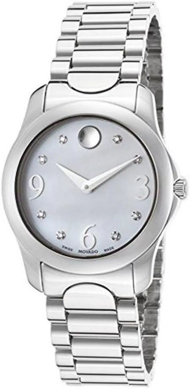 Alt view image 5 of 15 - Movado Diamond Mother of Pearl Dial Stainless Steel Ladies Watch 0606696