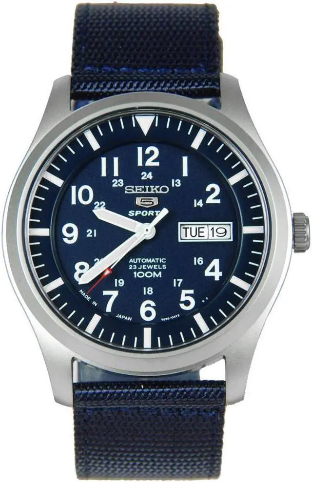 Alt view image 2 of 11 - Seiko Men's 5 Sports SNZG11J1 Blue Watch