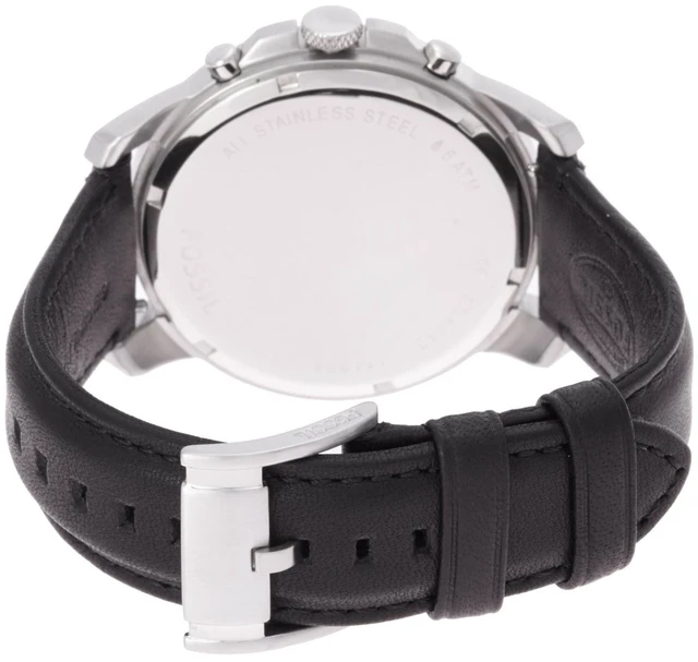 Alt view image 12 of 18 - Fossil Grant Black Dial Black Leather Mens Watch FS4812