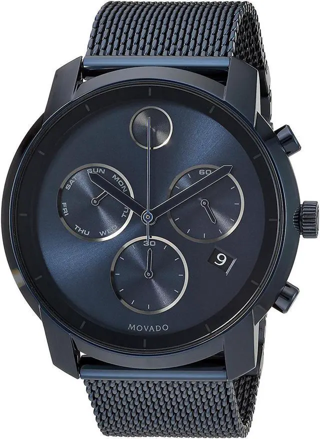 Alt view image 3 of 14 - Movado Bold Sport Mens Silver Dial Mesh Bracelet Swiss Quartz Watch 3600768
