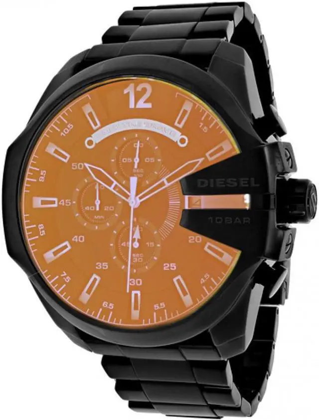 Alt view image 11 of 20 - Diesel DZ4318 Mega Chief Black Ion-plated Stainless Steel Mens Watch