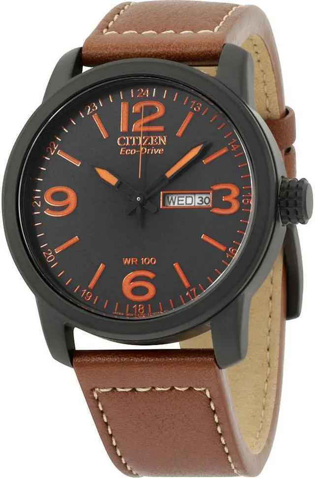 Alt view image 5 of 18 - Citizen Men's BM8475-26E Eco-Drive Sport Brown Leather Watch