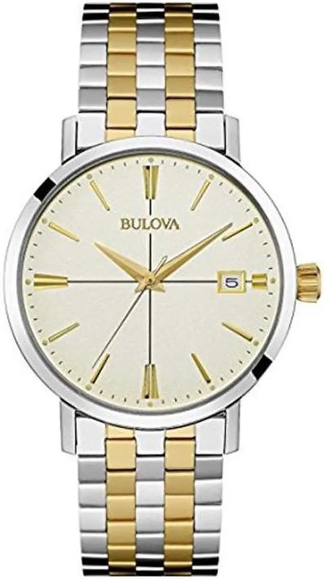 Alt view image 9 of 20 - Bulova 98B255 Men's Stainless Steel Two-tone Bracelet Band Grey Dial Watch
