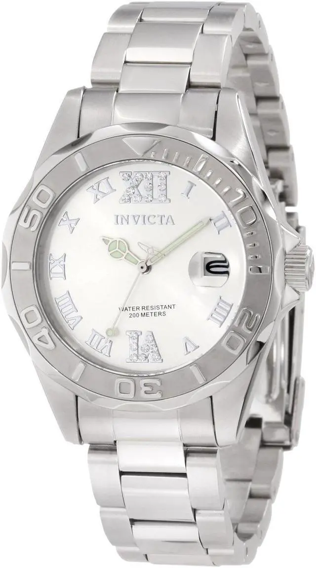 Main image of Invicta 12851 Women's Pro Diver Stainless Steel Silver-Tone Dial Watch