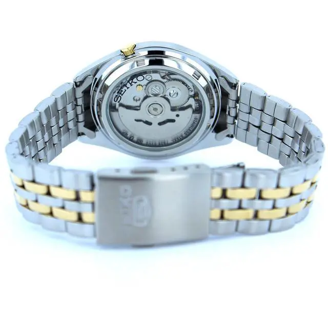 Alt view image 5 of 6 - Seiko SNKL24 Two Tone Seiko 5 Automatic Link Bracelet