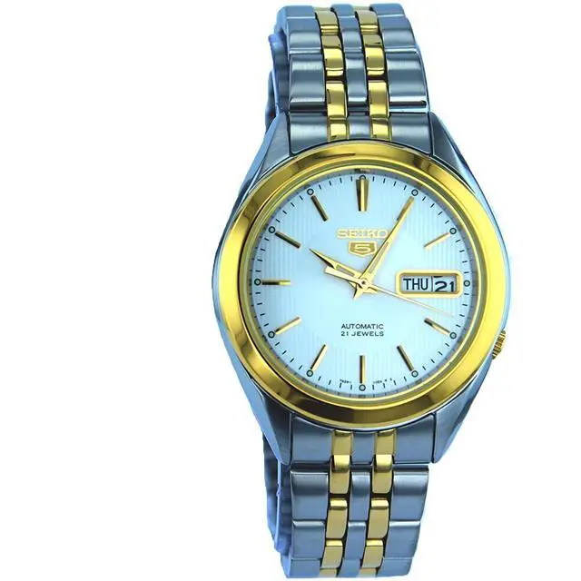 Alt view image 4 of 6 - Seiko SNKL24 Two Tone Seiko 5 Automatic Link Bracelet