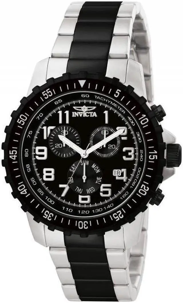 Alt view image 11 of 13 - Men's Invicta II 1326 Chronograph Black Dial Two Tone Watch