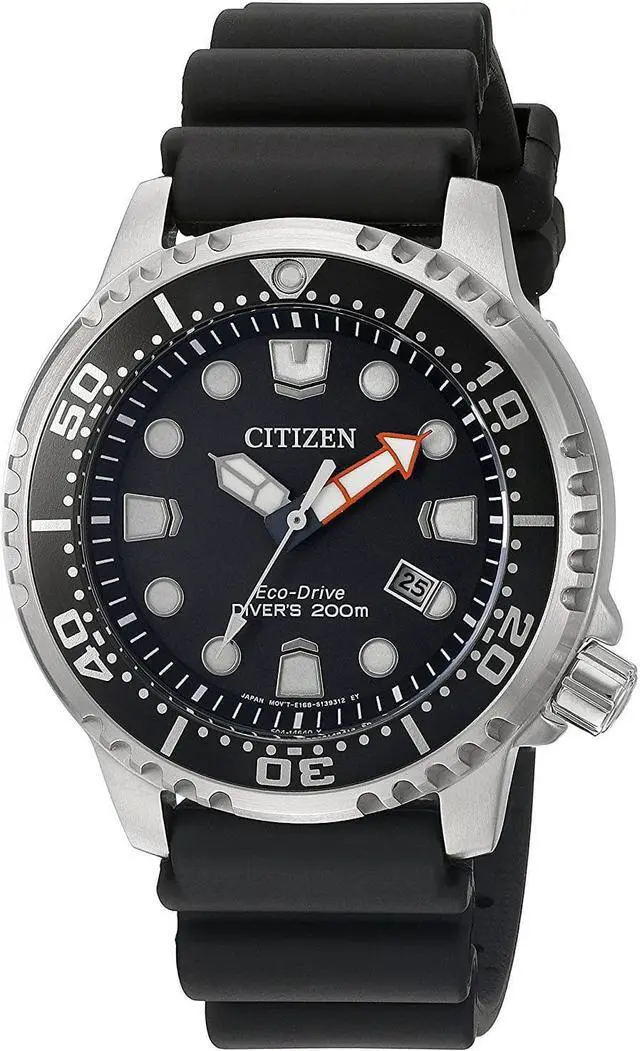 Alt view image 7 of 14 - Citizen Promaster Diver BN0150-28E Black/Black Polyurethane Analog Eco-Drive E168 Men's Watch