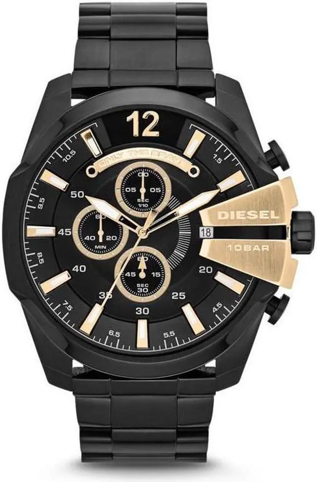 Main image of DIESEL MEN'S MEGA CHIEF 53MM IP STEEL BRACELET & CASE QUARTZ WATCH DZ4338