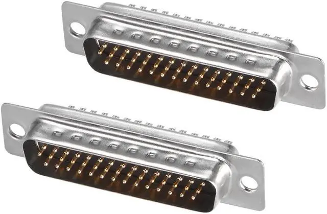 Main image of D-sub Connector Male Plug 44-pin 3-row Port Terminal Breakout Solder Type for Mechanical Equipment CNC Computers Black Pack of 2