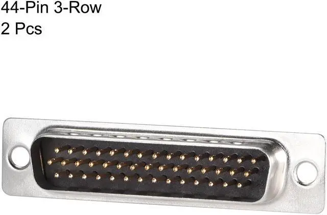 Alt view image 2 of 4 - D-sub Connector Male Plug 44-pin 3-row Port Terminal Breakout Solder Type for Mechanical Equipment CNC Computers Black Pack of 2