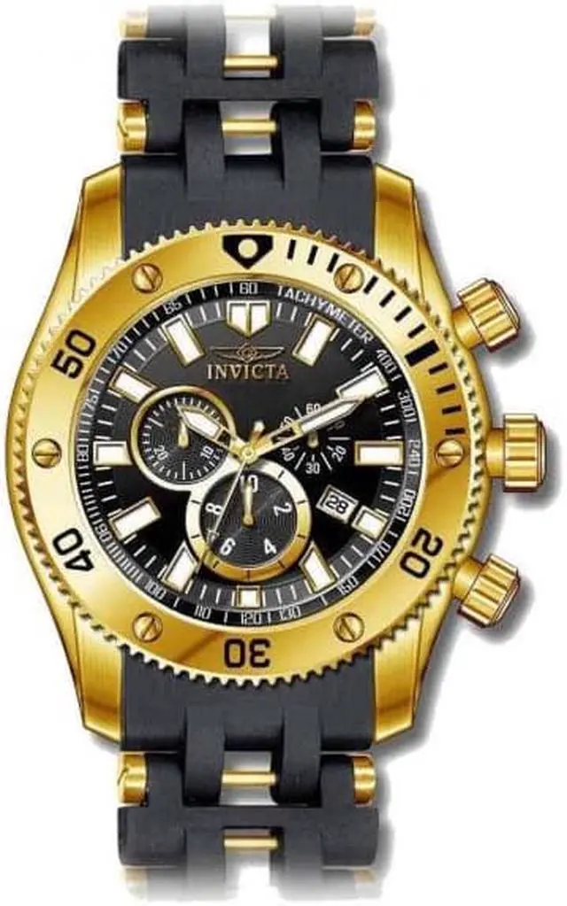 Alt view image 15 of 20 - Invicta  Sea Spider 0140  Stainless Steel, Polyurethane Chronograph  Watch