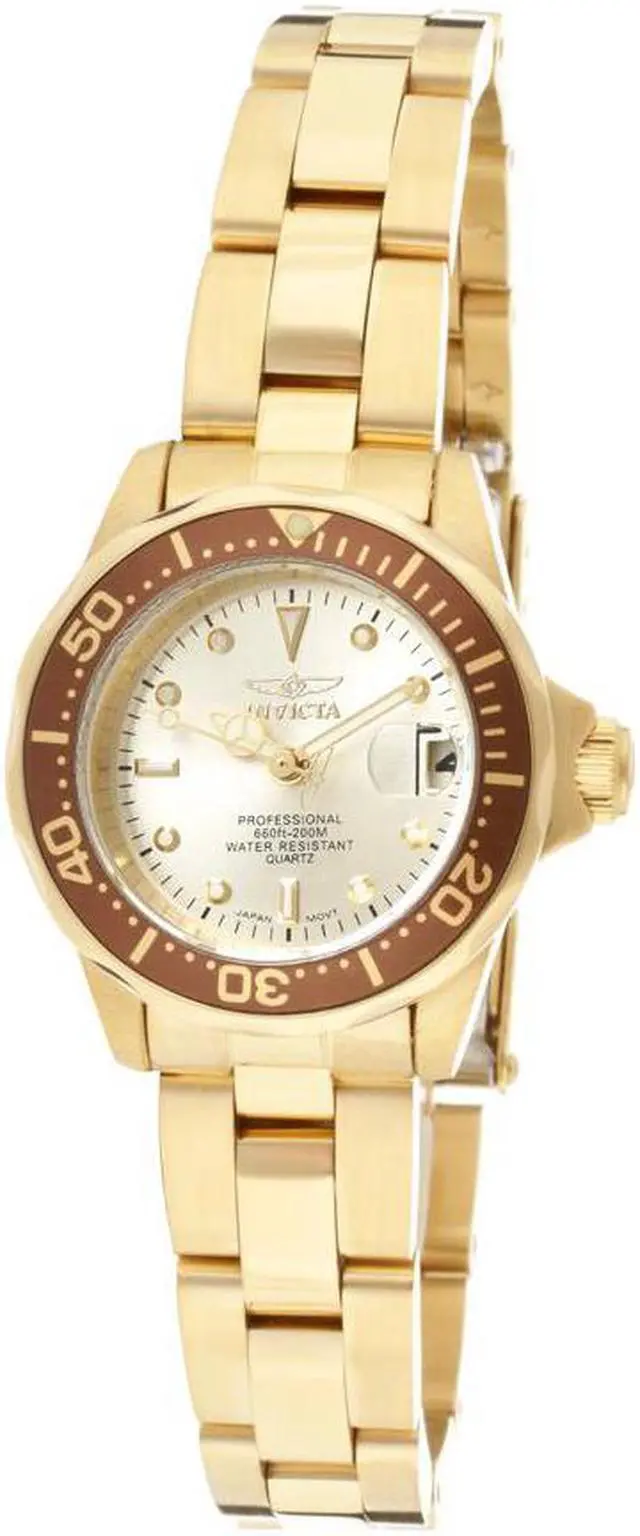 Alt view image 11 of 13 - Women's Pro Diver 18K Gold Plated SS Champagne Dial