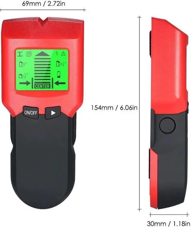 Alt view image 5 of 7 - Stud Finder Wall Detector with Large LCD Digital Wood Studs Center Finder Metal and AC Cable Live Wire Scanner Warning Detection