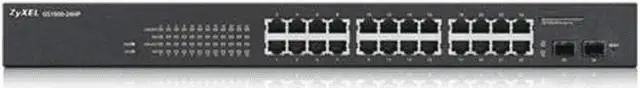 Alt view image 2 of 7 - ZyXEL GS1900-24HP, 24-port GbE L2 PoE Smart Switch, rackmount, 170 Watt